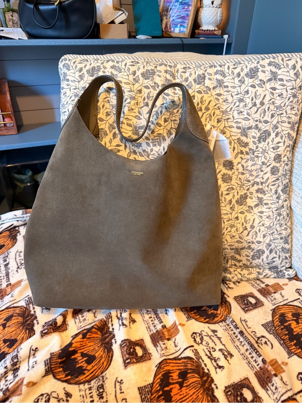Coach Olive Green Suede Brooklyn 39